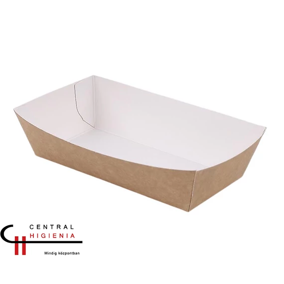 Sültkrumplis papírtálka barna/fehér 15,2×8,2×4,3 cm 90db/cs