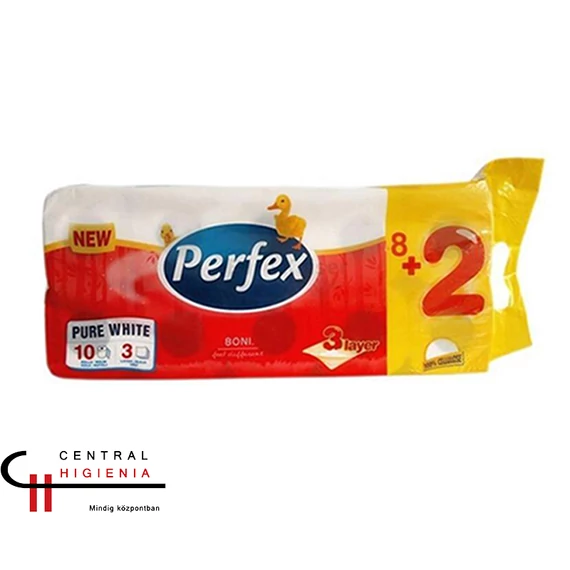 Perfex háztartási toalettpapir 3rtg 8+2 db/cs